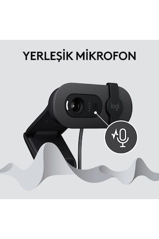 Logitech Brio 100 Full Hd 2 MP  1080 P Mikrofonlu Grafit Webcam