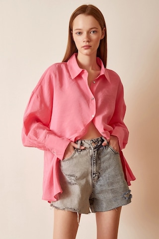 Never More Basic Modal Gömlek Pembe