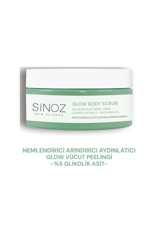 Sinoz Nemlendirici Arındırıcı ve Aydınlatıcı Glow Vücut Peelingi %5 Glikolik Asit 200 G