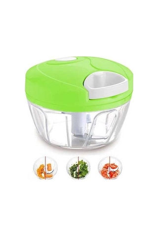 Pazly El İle Çekmeli Çok Amaçlı Sebze, Meyve Ve Et Doğrayıcı - Pratik Ve Güvenli Mutfak Yardımcısı - 8.5x12.5x8cm - Beyaz/yeşil Diğer