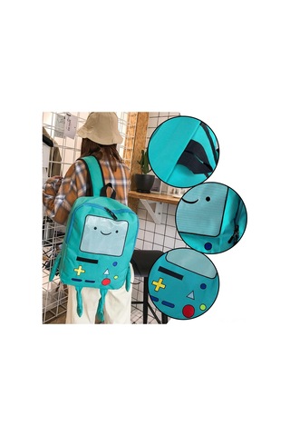 Mufunye Klasik Oyun Konsolu Desenli Çanta - Çift/tek Omuzlu Kullanıma Uygun 29x11.5x39cm - Sarı Kanvas Materyal Çok Renkli