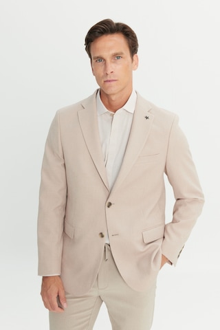 AC&Co / Altınyıldız Classics Erkek Bej Slim Fit Dar Kesim Mono Yaka Kapak Cepli Blazer Ceket Bej