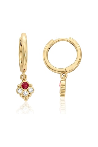 Aura Ruby Halka Küpe Açık Sarı Altın