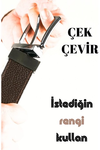 Parscraft Hakiki Deri Çift Taraflı Erkek Kemer 4 Cm Kahverengi - Siyah