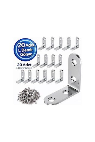 L Demir Gönye Köşebent 15x26x26 Mm 20 Adet Mobilya Dolap Raf Masa Köşe Sabitleme Aparatı Gümüş L Demir Gönye Köşebent 15x26x26 Mm 20 Adet Mobilya Dolap Raf Masa Köşe Sabitleme Aparatı Gümüş