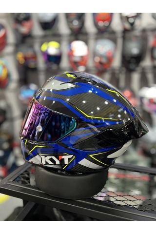 Kyt NZ-Race Carbon +1 Irıdyum Vizör Motosiklet Kaskı Mavi