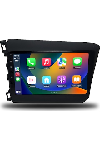 Honda Civic Fb7 2012-2016 4gb Ram 64gb Hafıza 8 Çekirdek Carplay Kamera Android Multimedya 9"