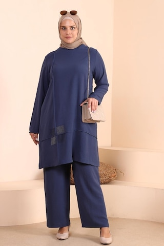Kadin Tesettur Giyim Buyuk Beden Tesettur İkili Takim Ayrobin Pantolon Tunik Takim 001