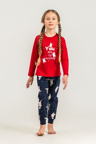 Rolypoly You Are My Everything Anne Kız Kırmızı Uzun Kol Pijama Takım Rp3930-a-v1 Rp3930-a-v1
