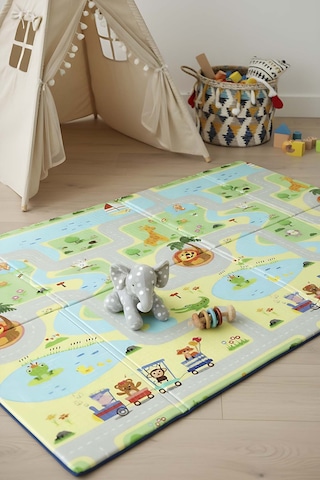 Yeşil Parkur Katlanabilir Çocuk Oyun Matı 200 x 130 CM