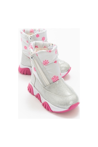 Mnpc Kız Çocuk Gümüş Simli Rugan Deri Suya Dayanıklı Günlük Bot 25k4b11037637 Gümüş Simli