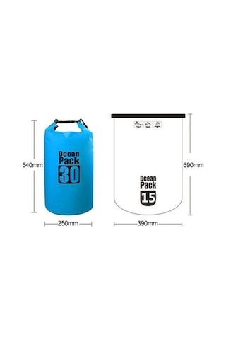 Zcjb Outdoor Su Geçirmez Çift Omuz Çantası Kuru Çuval Pvc Varil Çanta, Kapasite: 30l Gökyüzü Mavi Mavi