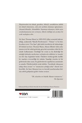 Zor Saat - Toplu Öyküler 1 - Thomas Mann - Can Yayınları