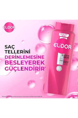 Elidor Güçlü ve Parlak Saç Bakım Şampuanı 3 x 650 ML