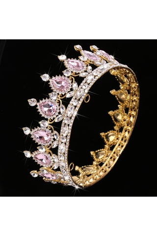 Suntek Barok Gelin Düğün Kraliçesi Kristal Su Damlası Taç