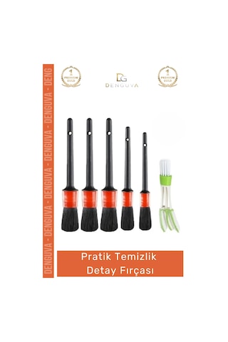 Detayfırçası Profesyonel Motor Jant İç Dış Bakım Klima Havalandırma Temizlik Detay Fırçası Seti 5+1