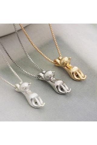 Saatcaddesi Pigado Metal Sevimli Kedi Kolye