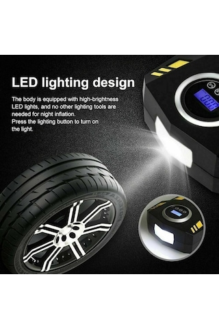 Mufunye 12v Araç Lastik Pompa, Akıllı Sayısal Göstergeli, Otomatik Şarj Cihazı - St-5002 Sürüş Yolu Paketi