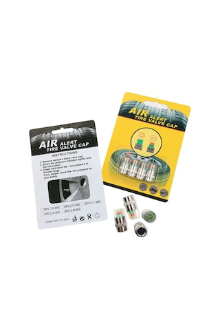 Samdoo 4 Adet Araç Lastik Basınç Sensörü Kapak - Çelik Yapı, Alarm Ve Gösterge İşlevli