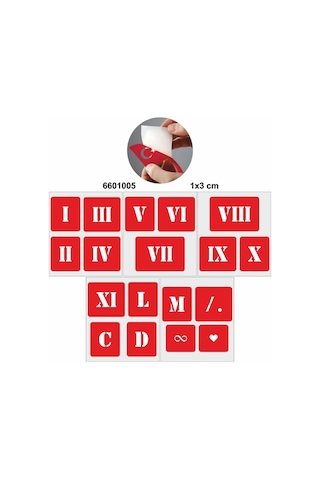 Enhavalı Roma Rakamı Dövme Kına Şablonu 5'li