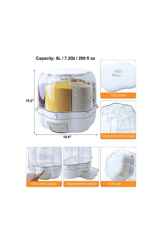 Yaozixa 360 Dönebilen Tahıl Tankı + Temizleme Fırçası