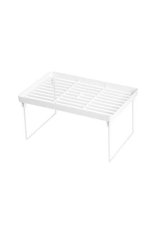 Fortunelane Masaüstü Katlanabilir Raf Yerden Tasarruf Sağlayan Ev Masası Depolama Katmanlı Raf Ev Ofis Okul Küçük, 34x14x16cm