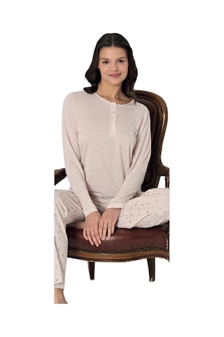 Pijadore Kadın Viskon Uzun Kollu Pijama Takımı 1916 Lila