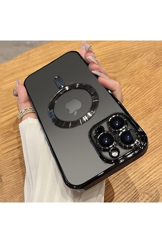 Apple Uyumlu iPhone 15 Pro Max Kılıf Kamera Lens Hoparlör Koruma Magsafe Şarj