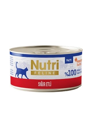 Nutri Feline Adult Pate 70gr Sığır Etli 6 Adet Yaş Yetişkin Kedi Maması