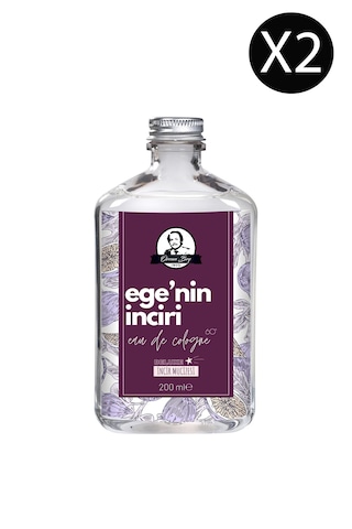Deluxe Seri Ege'nin İnciri Kolonyası Parfümlü İncir Çiçeği Kokulu Kolonya 200 Ml X 2 Cam Şişe