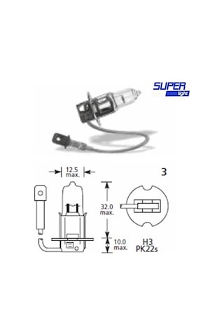 Super Light H3 Halojen Far Ampülü 12 Volt 60-55 Watt