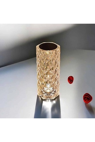 Kristal Tasarımlı Rgb Led Dokunmatik Ve Kumandalı Masa Gece Lambası Renkli