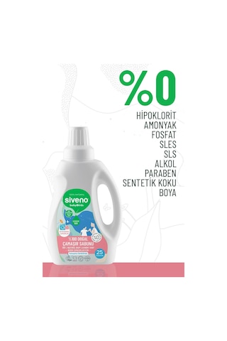 Siveno %100 Doğal Bebek Çamaşır Sabunu Kendinden Yumuşatıcılı Bitkisel Deterjan Konsantre Vegan 750 ml