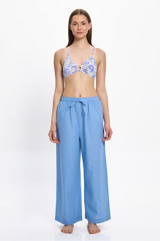 Toosalty Kadın Mavi Bol Paça %100 Cotton Plaj Pantolon 25pl04st Mavi