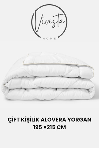 Aloe Vera Çift Kişilik Yorgan 195x215 Cm Beyaz