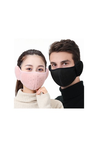 Yuntech01 Kışa Özel Unisex Polar Kulaklık Maske - Yumuşak, Rüzgar Geçirmez Ve Isıtıcı Siyah
