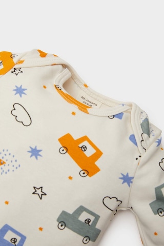 DeFacto Erkek Bebek Yenidoğan Bisiklet Yaka Baskılı Uzun Kollu Çıtçıtlı Body E6304A525SPER233 Ekru