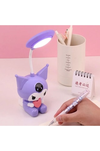 Sanrio Kawai Kuromi Led Şarzlı Çocuk Odası Masa Lambası Mor