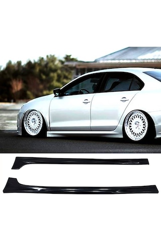 Vw Jetta Mk6 R Line Yan Marşpiyel Seti Plastik 2 Adet Mat Siyah 2010-2018 Karlık+ek+bodykit