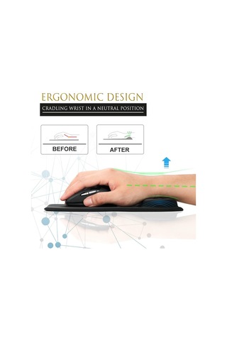 Hafızalı Köpük Bilek Desteğine Sahip Ergonomik Mouse Pad, Dizüstü Bilgisayarlar İçin Rahat Bilgisayar Mouse Pad'i, Kaymaz Bilek Desteğine Sahip Ağrı Giderici Bilek Desteği