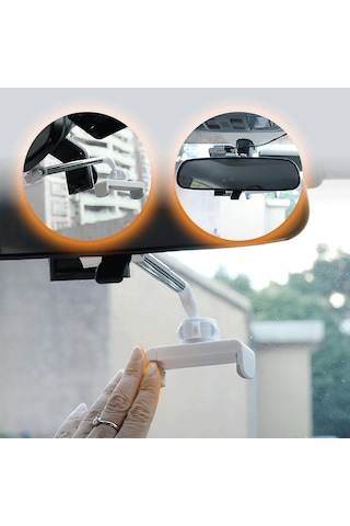 Dianziye 360 Derece Döner Araç Telefon Tutucusu, Gizli Tasarım, Tek Elle Kullanım, Arka Görünütü Aynası/ön Koltuk Montajı, Siyah/beyaz Diğer