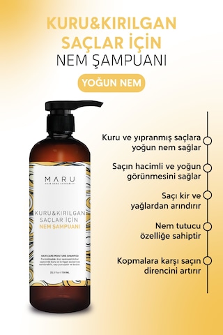 Maru Yoğun Nemlendirici Ve Kopma Karşıtı Saç Bakım Şampuanı 750 ML