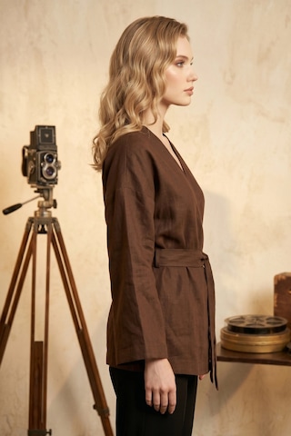 Kadın Kuşaklı Kimono 1177 Acı Kahverengi