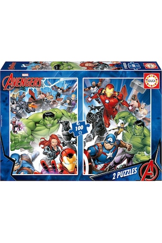 Educa 2x100 Parça Yenilmezler Erkek Çocuk Puzzle - 6-8 Yaş