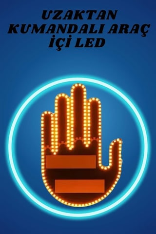 Pilli Led Işık Araç Camı İçin Uzaktan Kumandalı El Simgesi 1