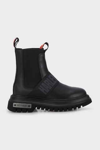 Harley Davidson Polperro Logolu Hakiki Deri Bot Erkek Bot 021m100557 Ctn Black Baskılı Deri