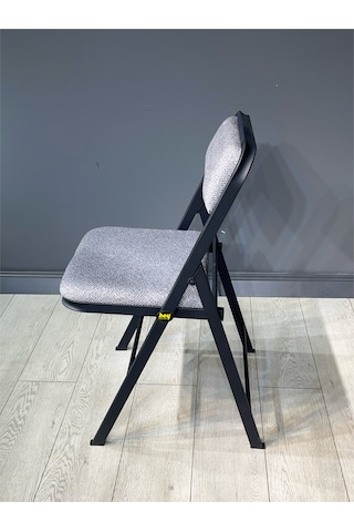 Hey Katlanır Mutfak Sandalyesi Yemek Balkon Bahçe Otel Gri Bukle