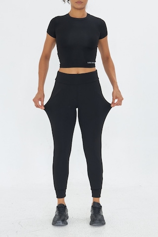 Lesa Wear Yüksek Bel Toparlayıcı Ve Sıkılaştırıcı Likralı Jogger Eşofman Altı Joggers Siyah