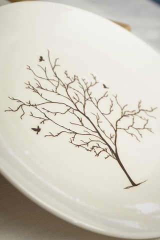Heda Porselen Hayat Ağacı 18 Parça 6 Kişilik Porselen Yemek Takımı