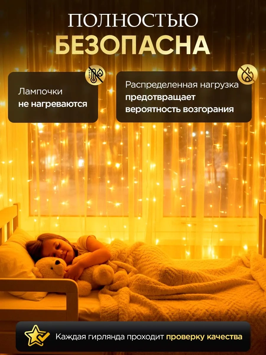 Faraday8 Pencere İçin Perde Işık Zinciri 3x2 16564139 Örgü